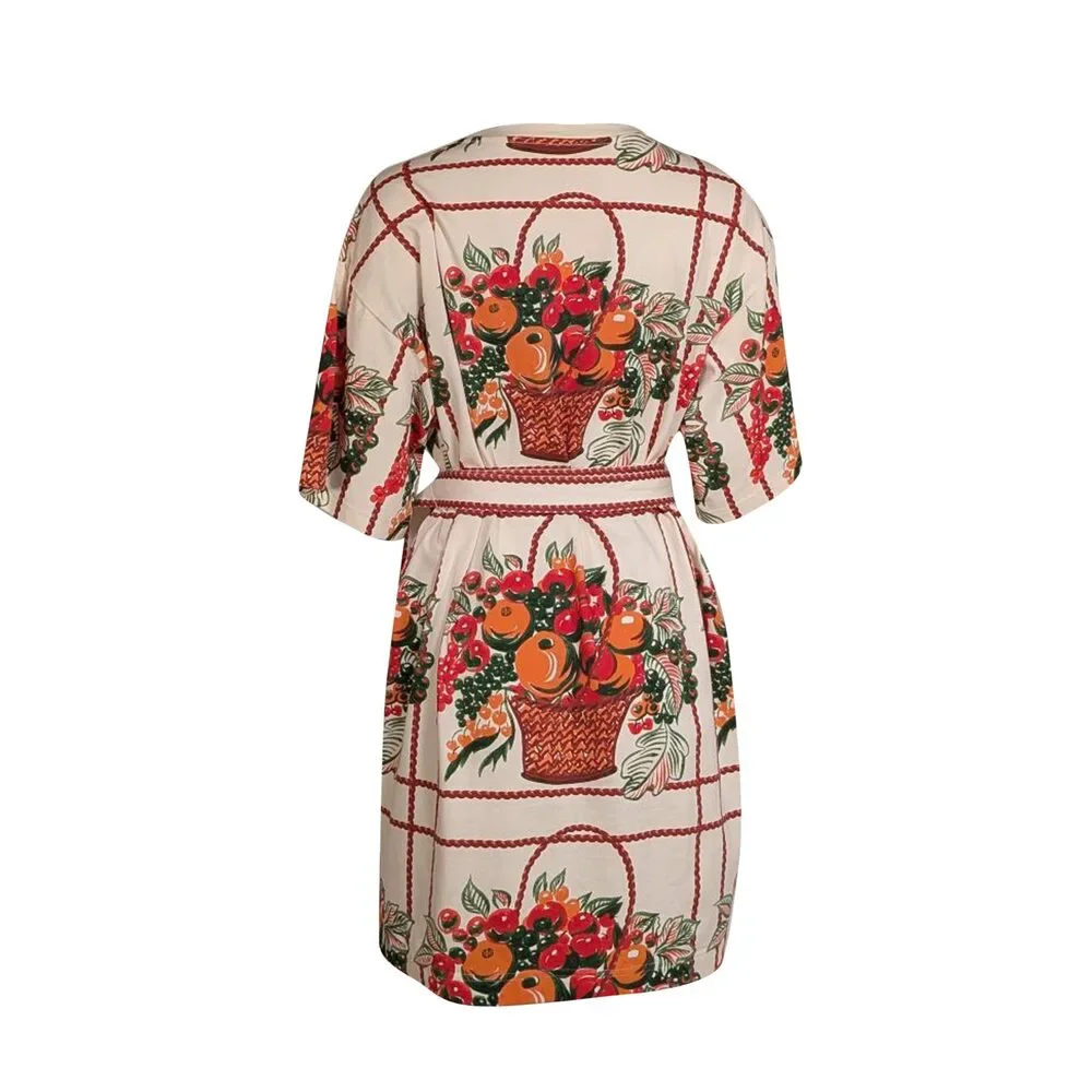 Tory Burch - Ivory w/ Fruit Basket Pattern Mini Dress Sz M